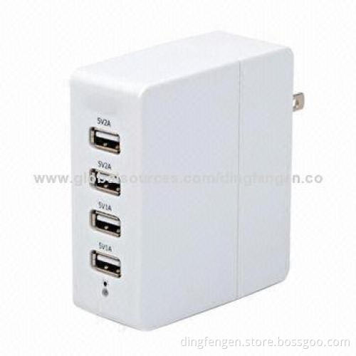 4L USB port charger, 100 to 240V at 50/60Hz input